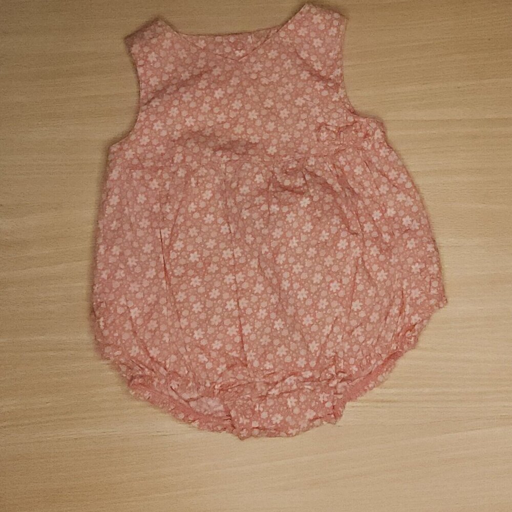 Gymboree Infant Girl's Orange Floral Sleeveless Romper 3-6 Months
